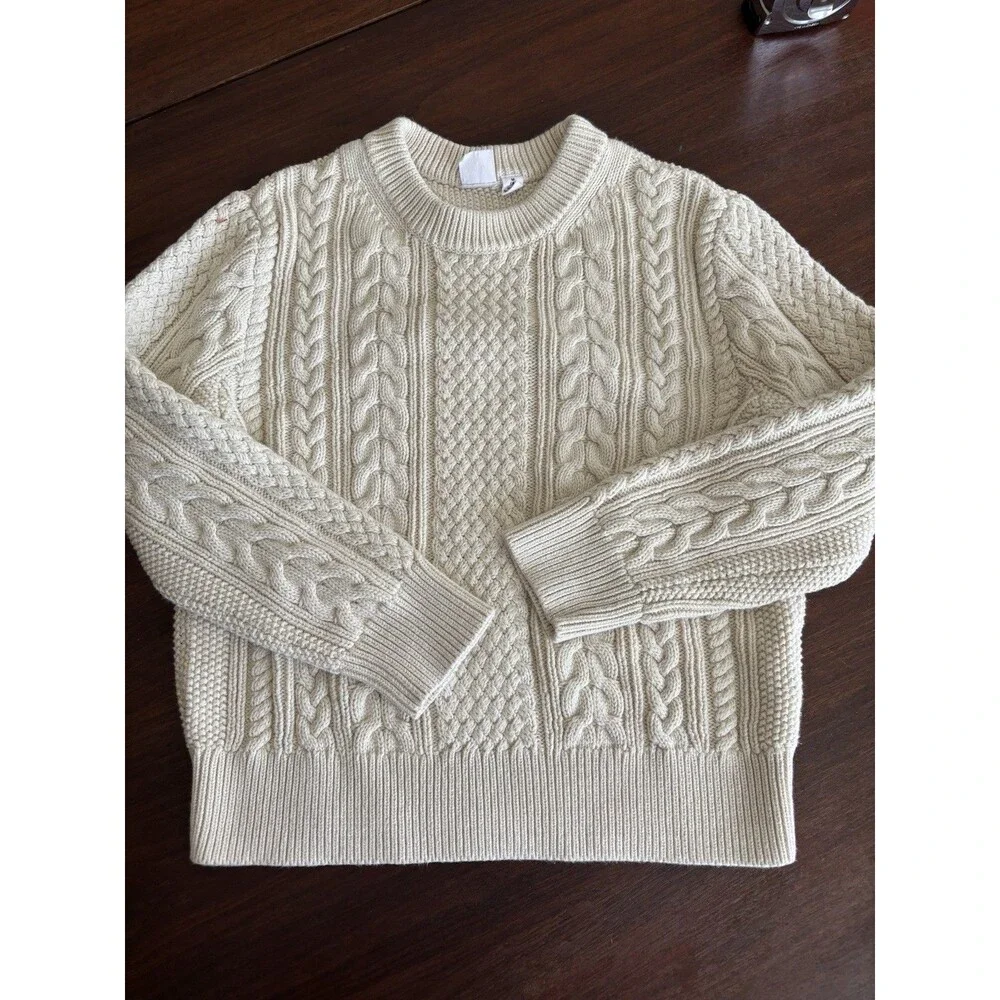 Gap Kids Boys Cable Knit Sweater Size 8 Ivory